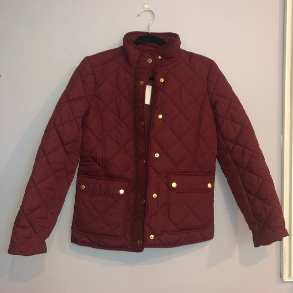 J.Crew Quilted Jacket / XSMALL / DARK WINE - Picture 3 of 7